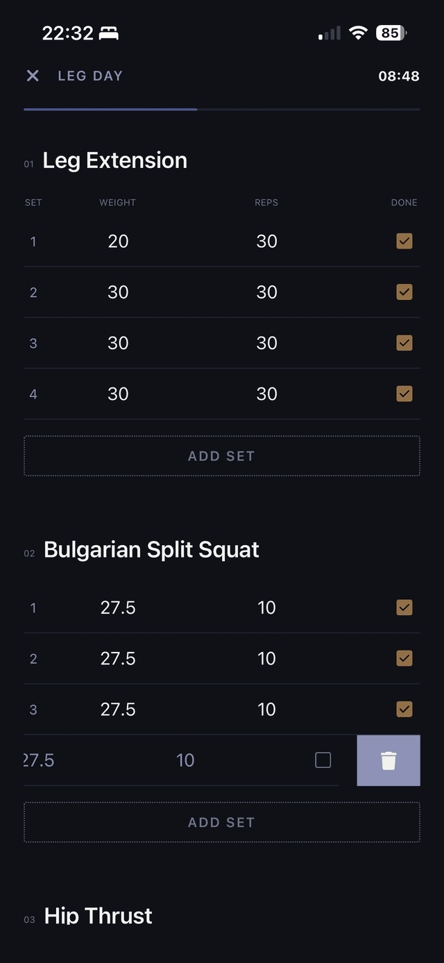 Impello logging screen